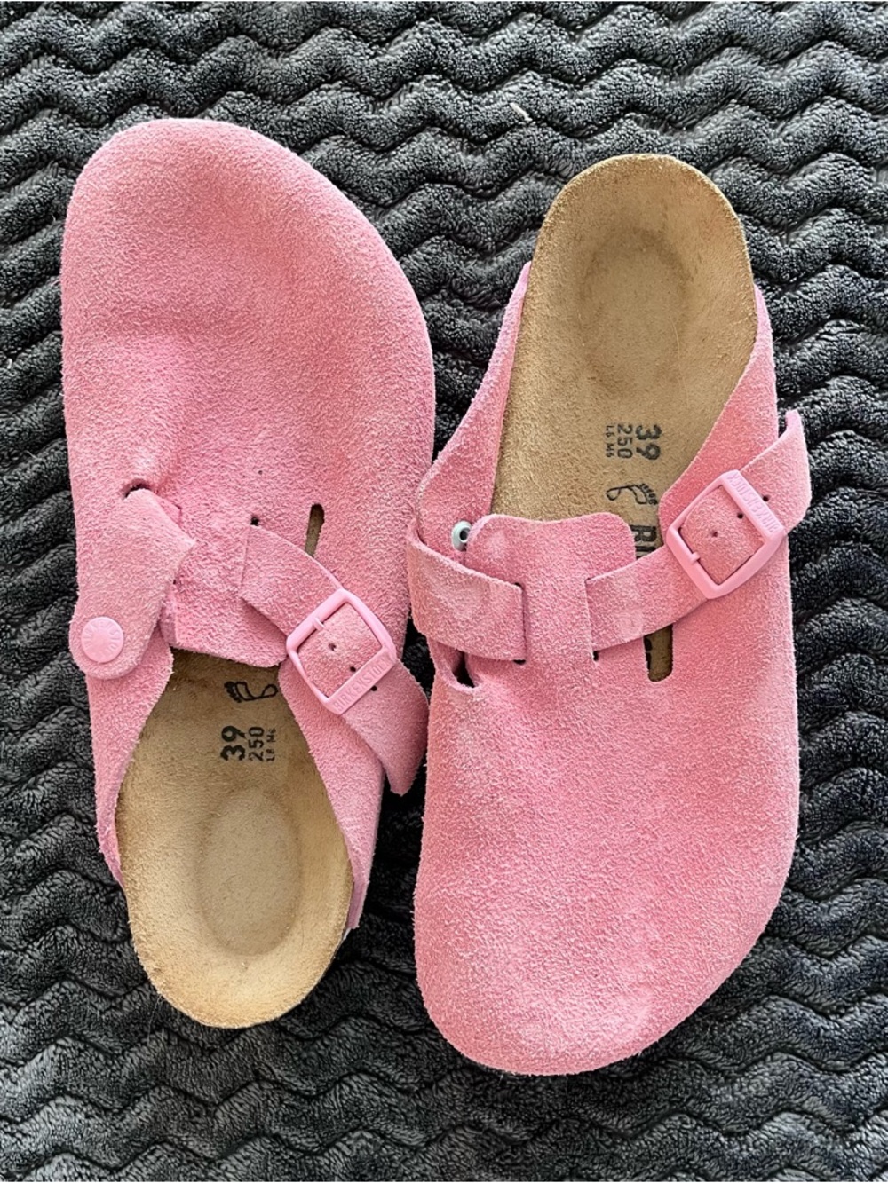 Women’s Pink Suede Birkenstocks with Adjustable Buckle